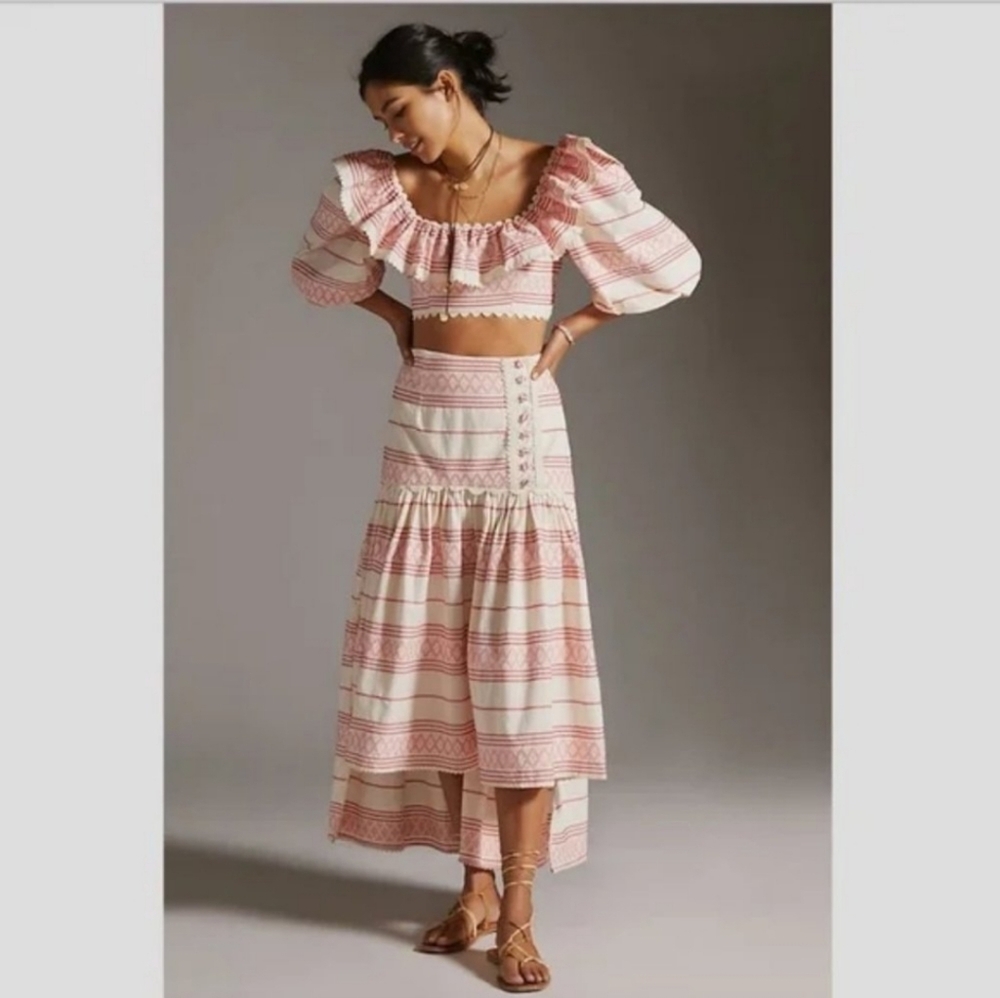 Anthro Raissa Ruffle Cropped Top. - Picture 4 of 7